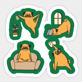 Pug Yoga at Home Sticker